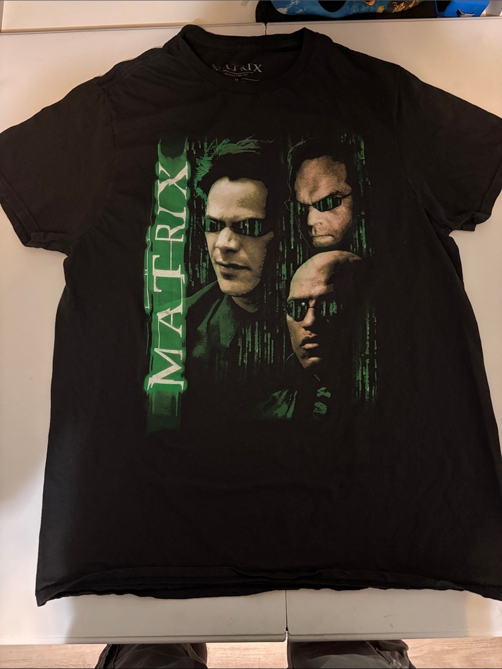 Matix Black Tee with Green Matrix Graphic